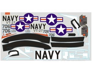 FMS 1.4M T-28D V4 Red Decal Set 